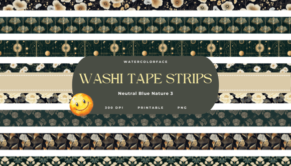 Neutral Blue Nature Washi Tape 3