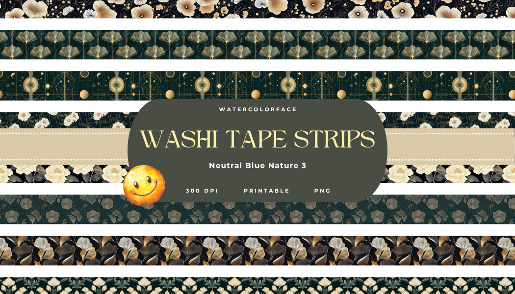 Neutral Blue Nature Washi Tape 3