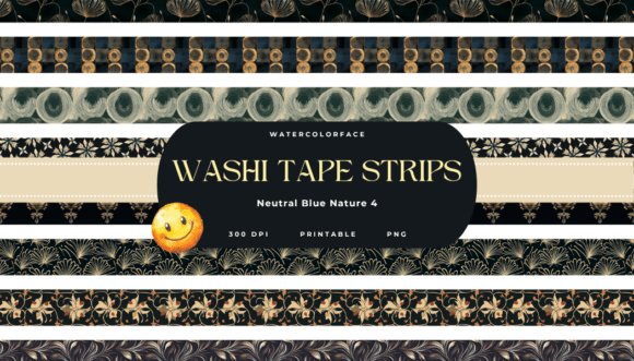 Neutral Blue Washi Tape 4