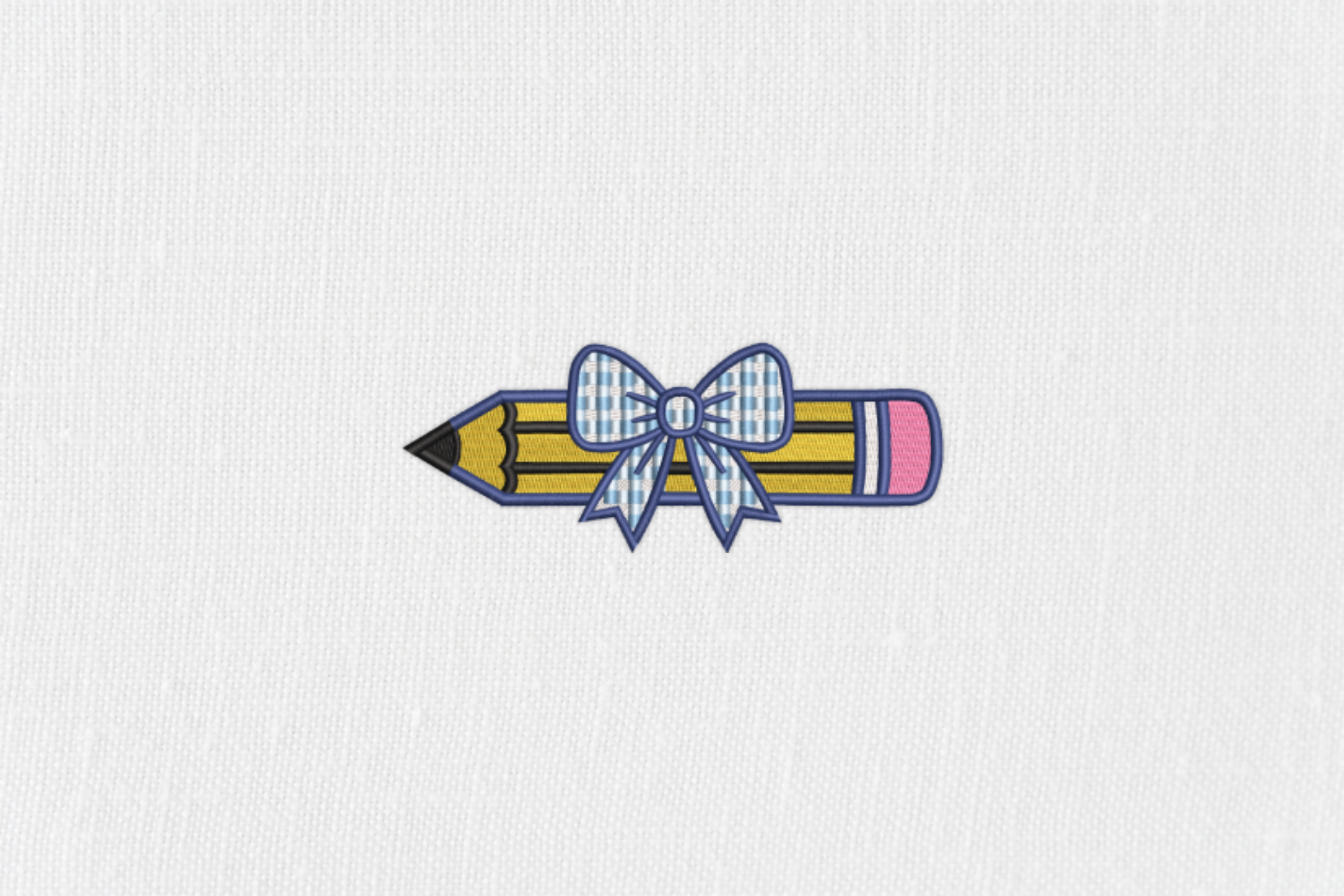 Pencil and Bow Back to School Embroidery