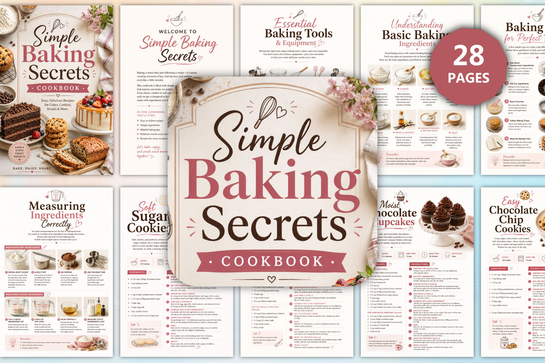 Simple Baking Secrets Cookbook Graphic by munjixpro · Creative Fabrica