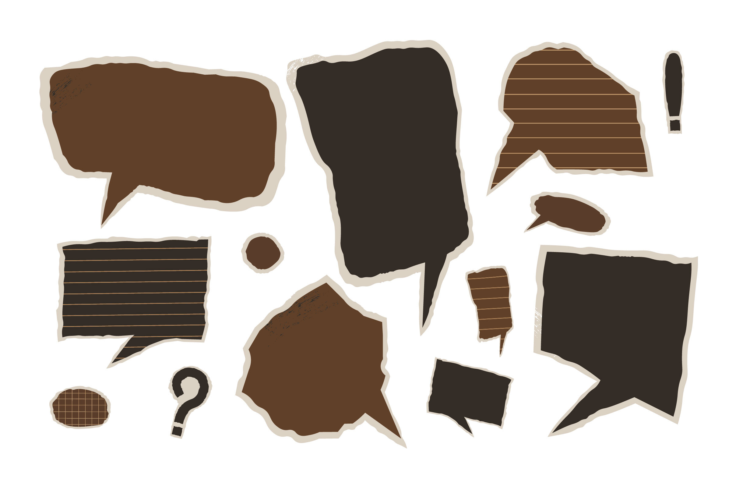 Torn Paper Speech Bubblesю.