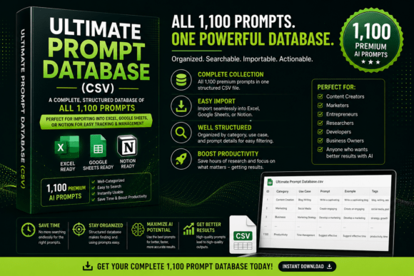 Ultimate AI Prompt Database (CSV)
