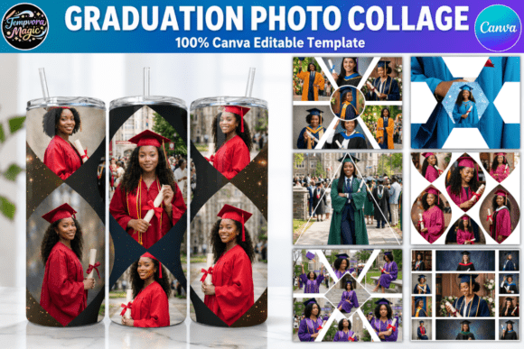 30 Graduation Photo Collage CanvaTumbler