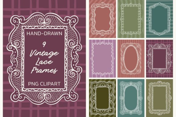 9 Vintage Coquette Wedding Lace Frames