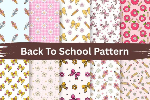 Back to School Seamless Pattern Bundle