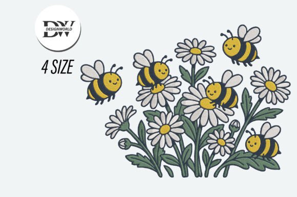 Bee Embroidery Design