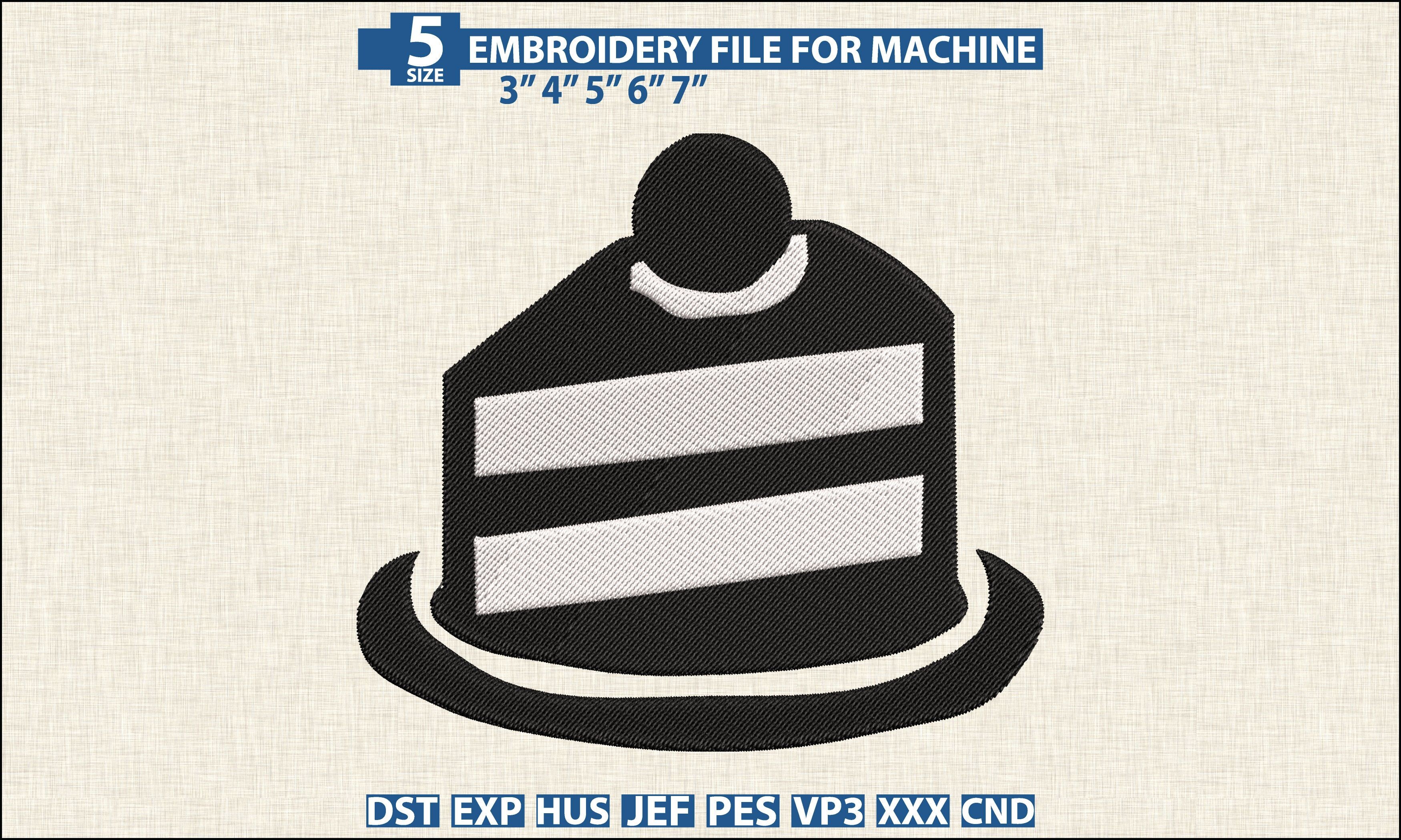 Cake Slice Embroidery Pattern DST PES