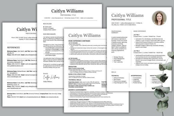 Minimalist Canva resume template bundle with editable resume pages