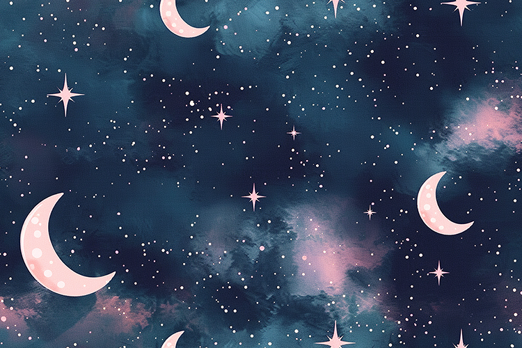 Celestial Moon Seamless Pattern