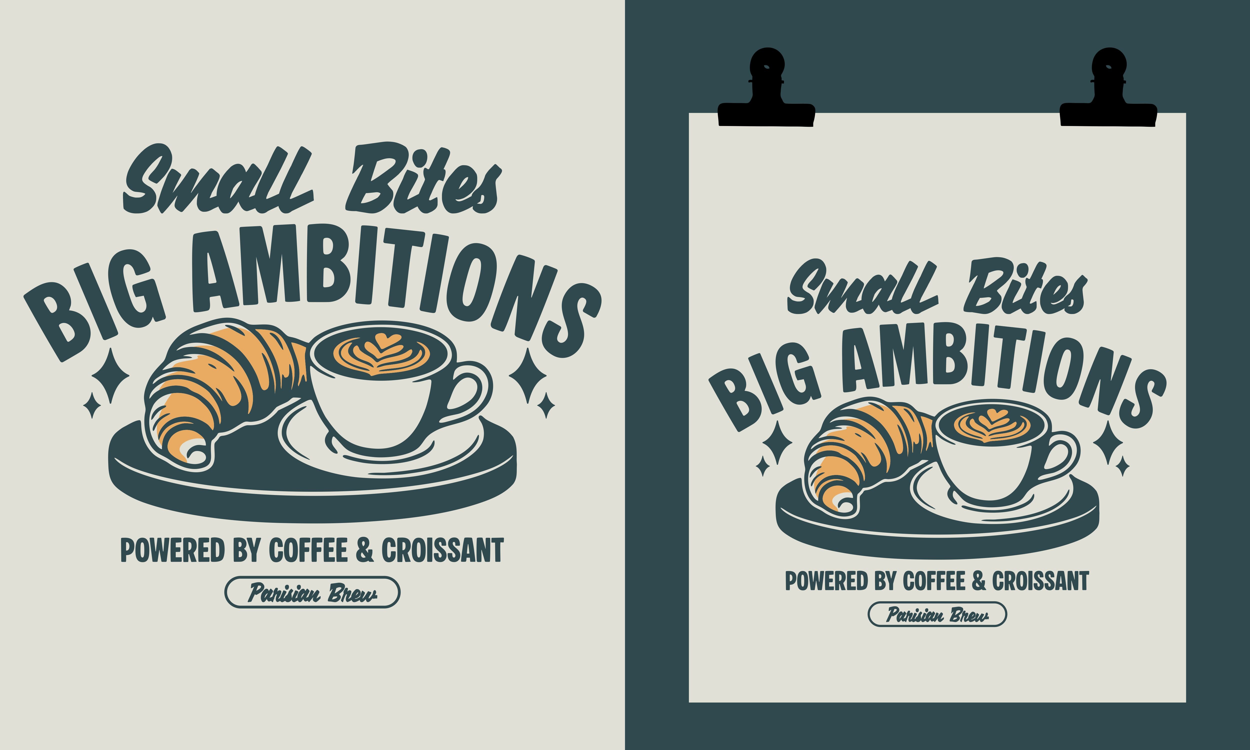 Coffee and Croissant Cafe Poster Design