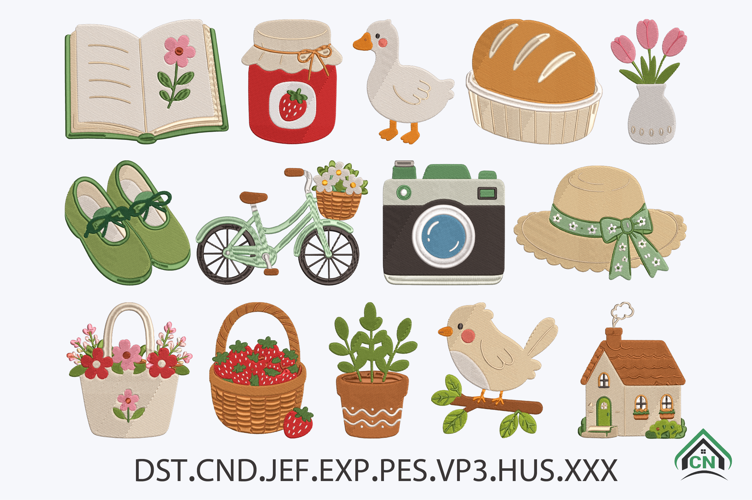 Cottagecore Icons Embroidery Design File · Creative Fabrica