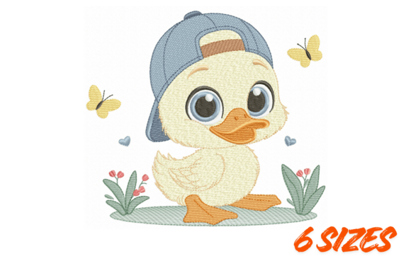 Cute Baby Duck Boy Embroidery Design