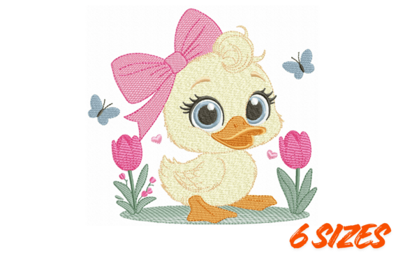 Cute Baby Duck Embroidery Design File