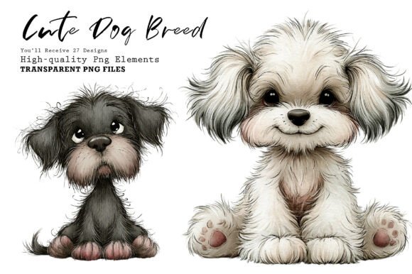 Cute dog breed clipart bundle for breed-specific sublimation mug and tumbler