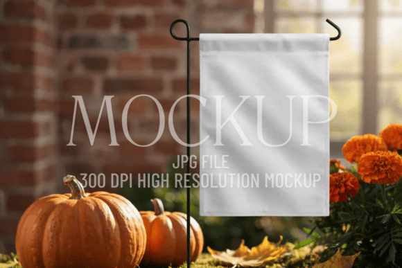 Fall Garden Flag Mockup