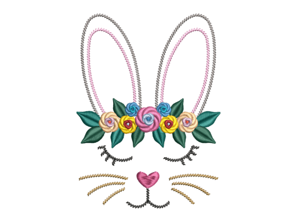 Floral Bunny Face Design