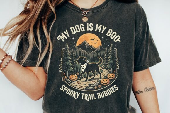 halloween dog my boo spooky trail SVG design for pet shirts and tumblers