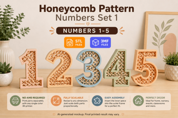 Honeycomb Pattern Numbers Set 1