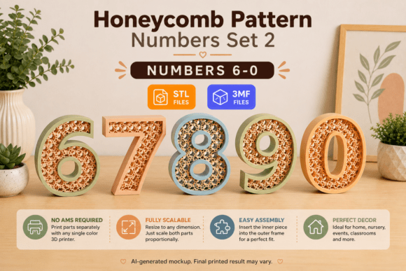 Honeycomb Pattern Numbers Set 2