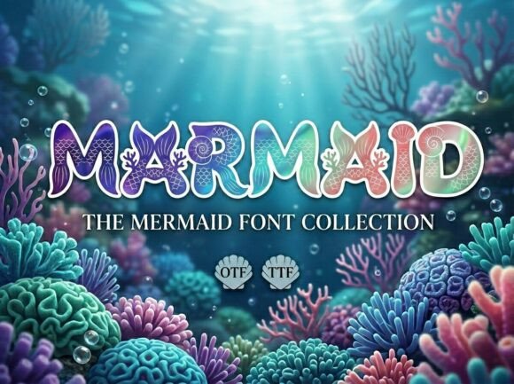 Preview specimen of Marmaid decorative font