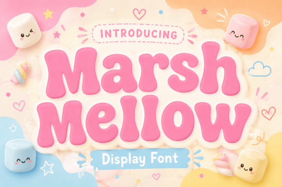 Preview specimen of Marshmellow display font