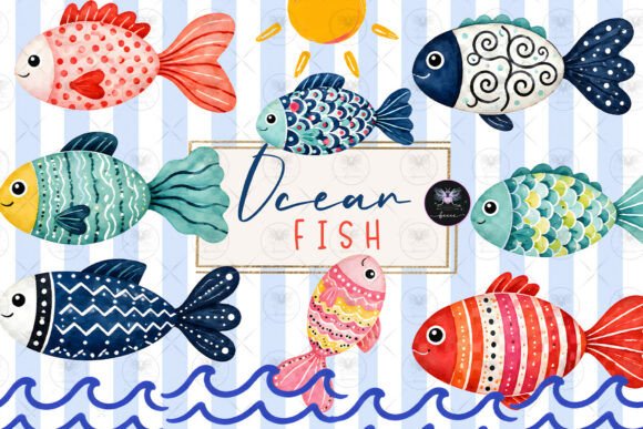 Ocean Fish Clipart Watercolor