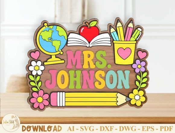 Personalized Teacher Classroom Sign SVG