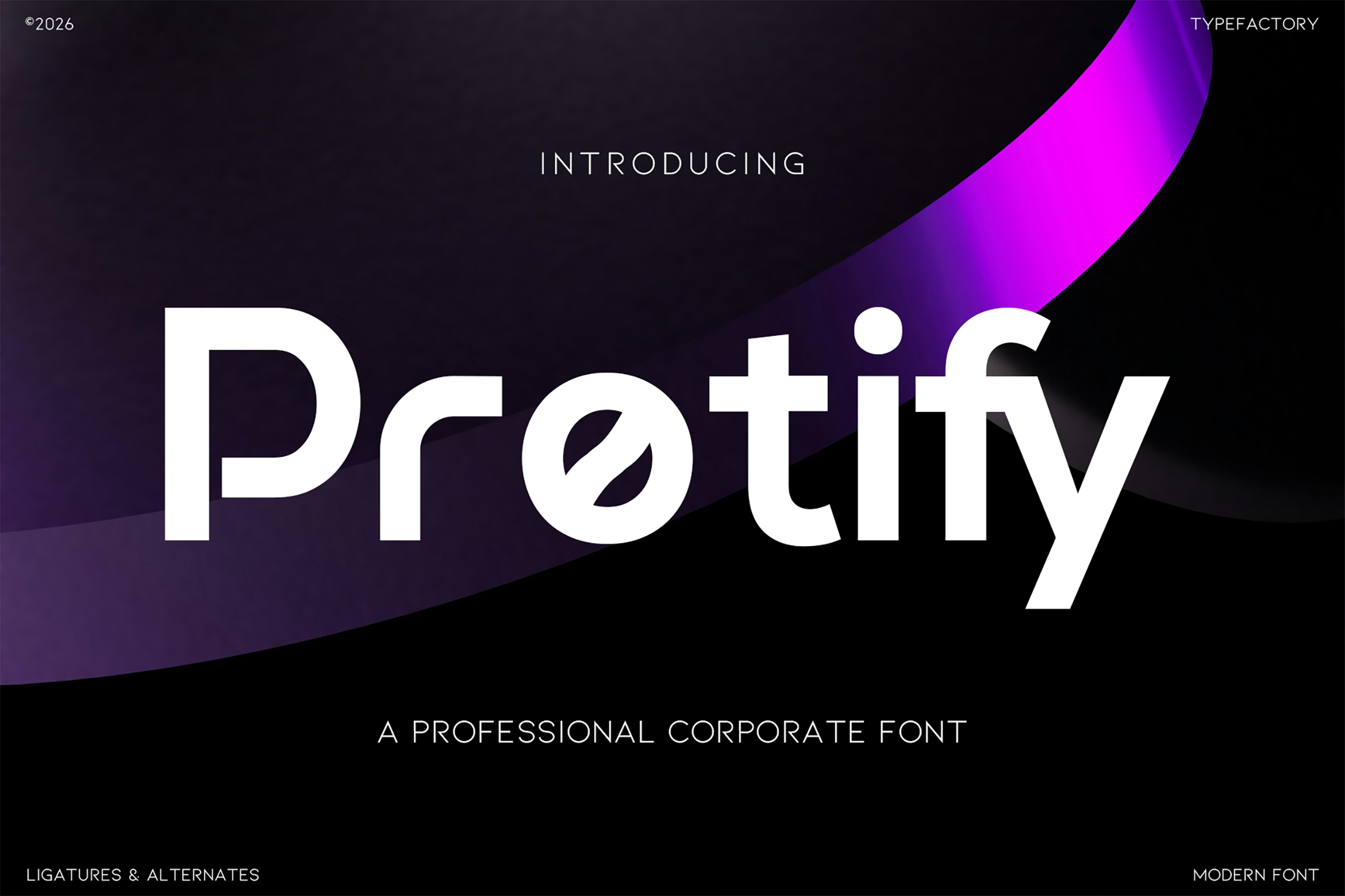 Preview of the Protify corporate sans-serif font