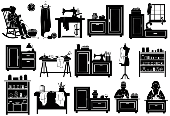 Sewing and Knitting Craft Room