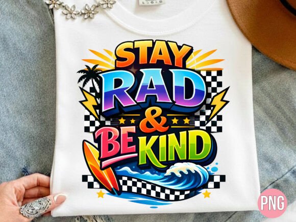 Stay Rad and Be Kind Summer PNG T-SHIRT