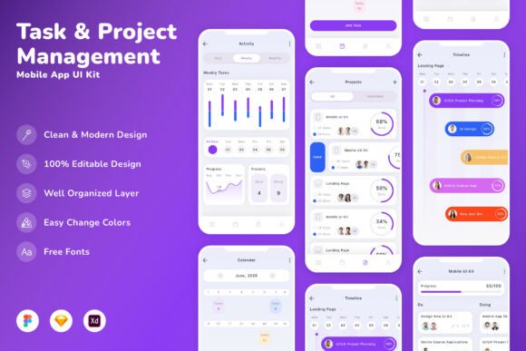 Task & Project Management Mobile App UI