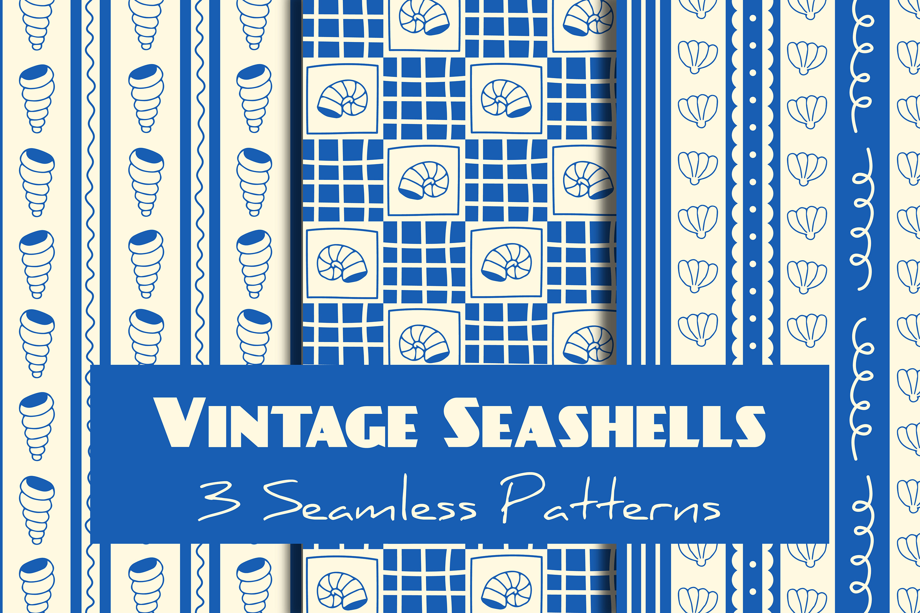 Vintage Seashell Seamless Patterns Graphic by Rin Green · Creative Fabrica