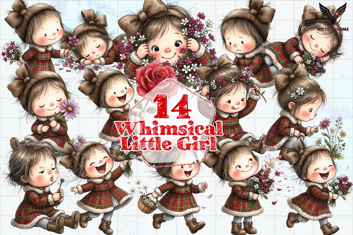 Whimsical Little Girl PNG Graphic by VictoryHome · Creative Fabrica