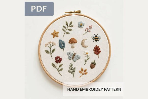 Woodland Nature Hand Embroidery Pattern