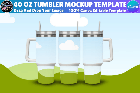 40oz Tumbler Mockup Editable Template