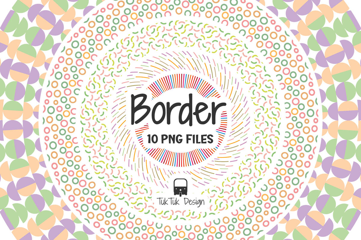 Abstract Circle Border PNG Bundle