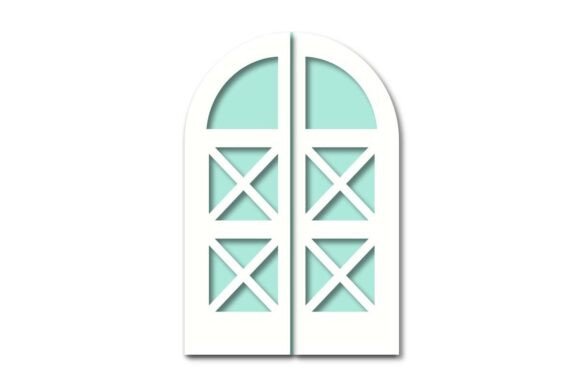 Arched Window Cut out Gate Fold Card