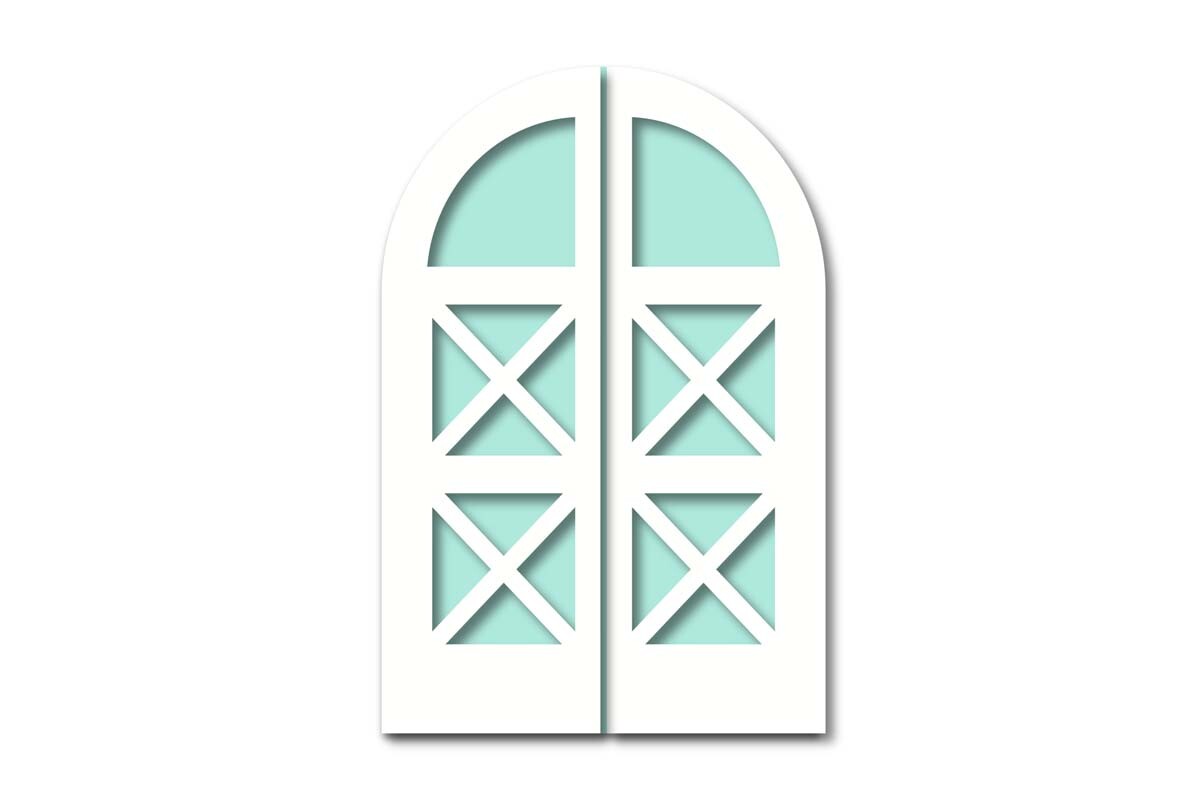 Arched Window Cut out Gate Fold Card