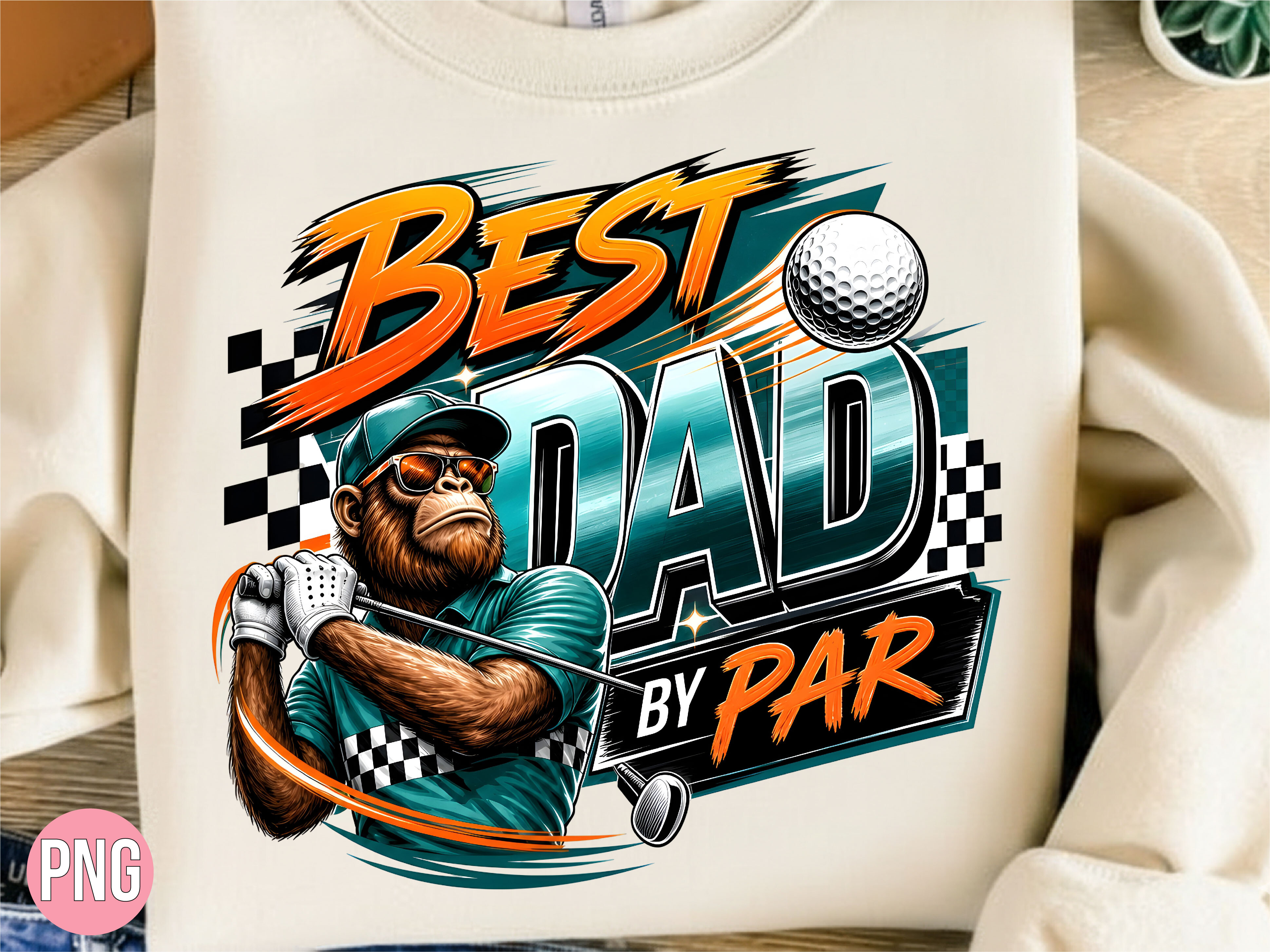 Best Dad by Par Golf Gorilla Father PNG