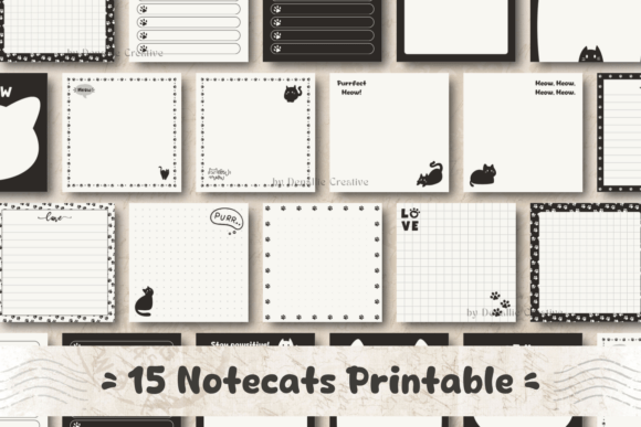 Black Cat Notepad Printable