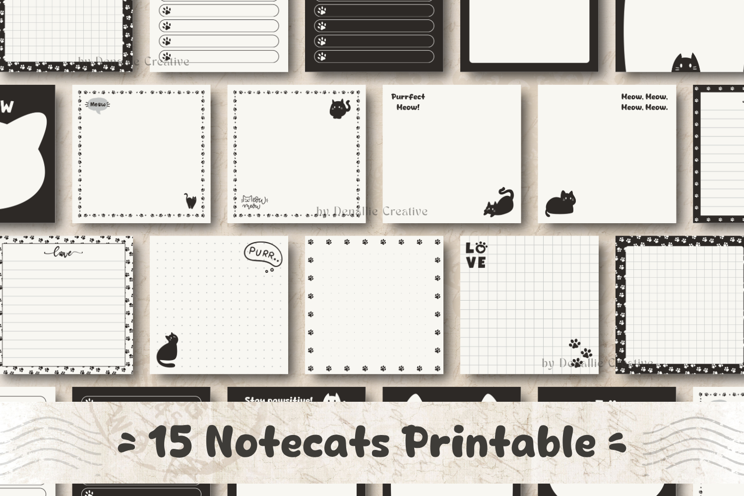 Black Cat Notepad Printable
