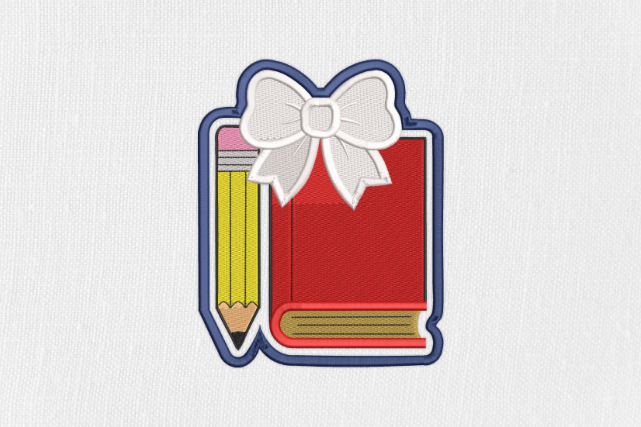 Book and Bow Back to School Embroidery
