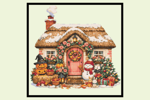 Cozy Cottage Seasons Cross Stitch Pattern