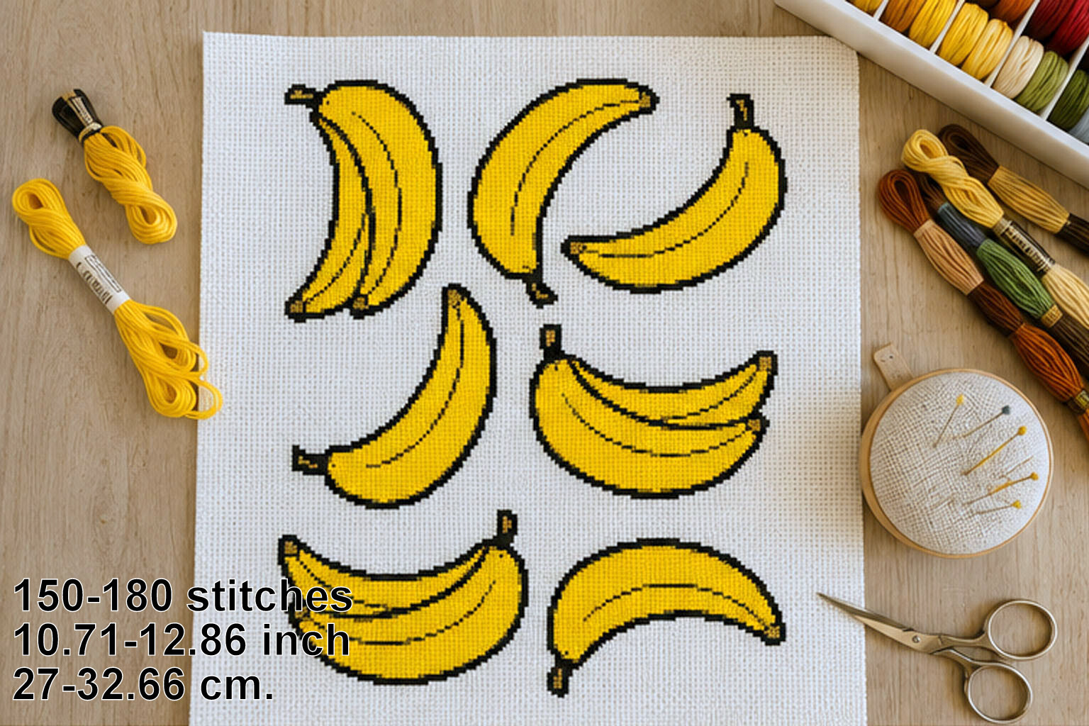 Cross Stitch Bananas Embroidery Pattern