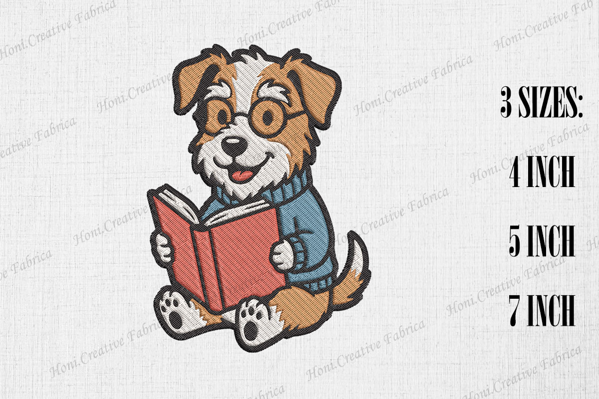 Cute Dog Loves Reading