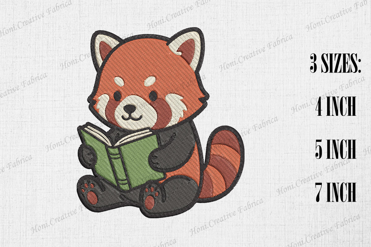 Cute Red Panda Loves Reading