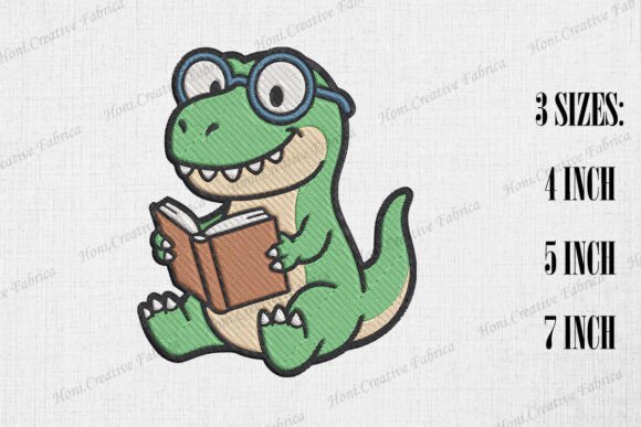 Cute T-rex Loves Reading