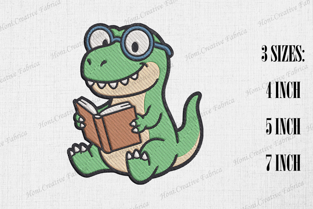 Cute T-rex Loves Reading