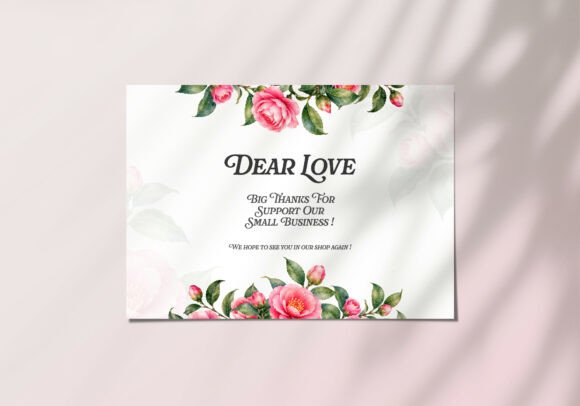 Elegant Floral Thank You Card Mockup